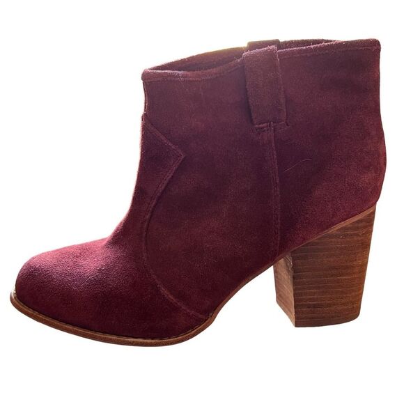 Splendid Lakota Leather Suede Chunky Heel Ankle Booties 10 - Picture 6 of 11